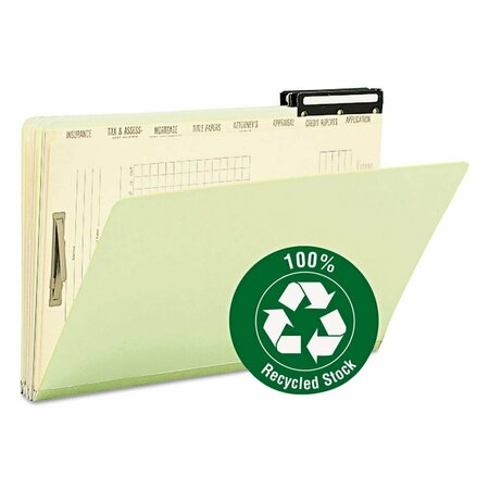 MADE-TO-STICK Pressboard Mortgage File Folder with Divider, Green - Size Legal - 10 per Box MA3750786